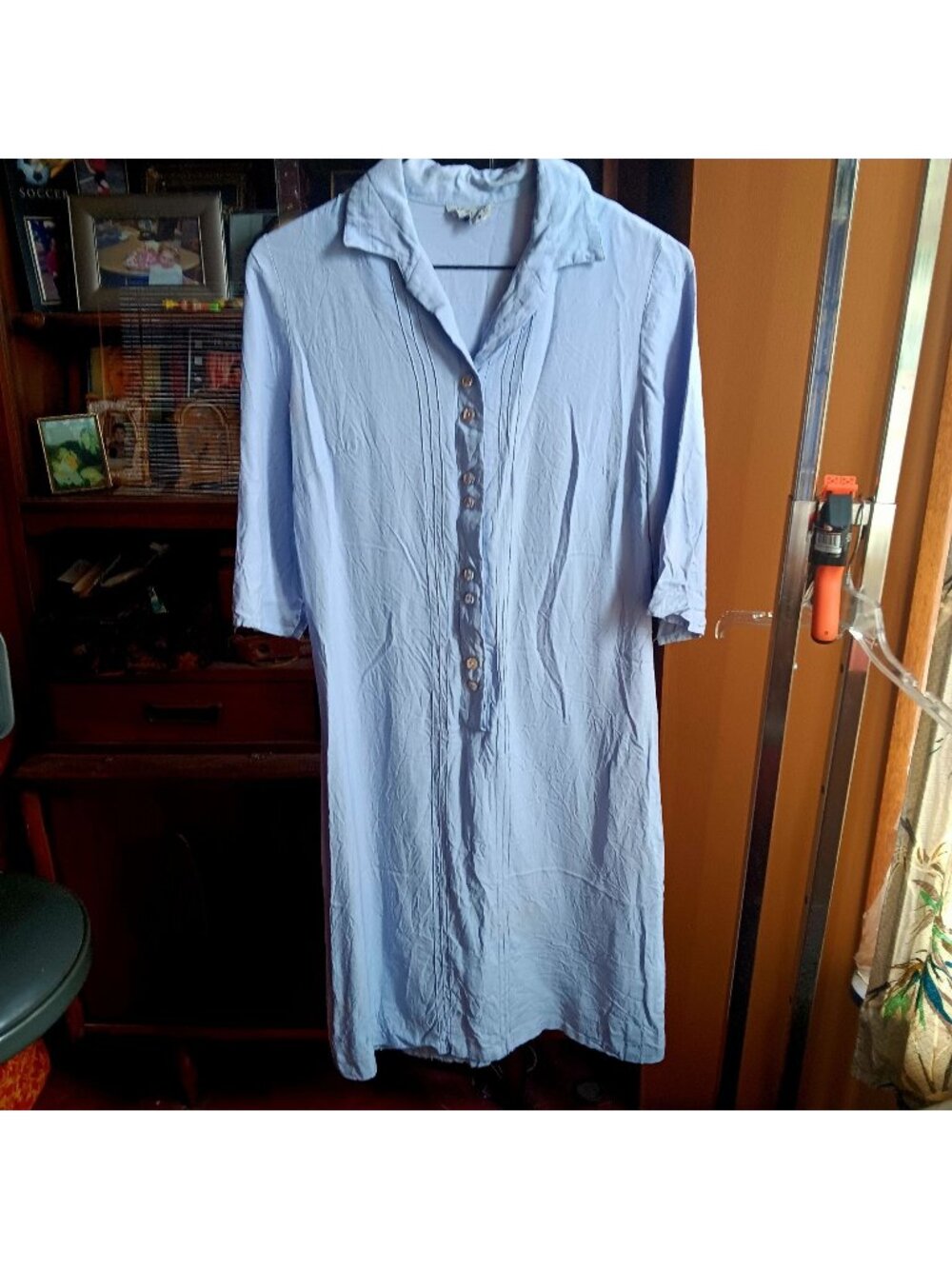 Vintage Nelly Don 1940's Dress sz 8 Medium Rayon Gabardine 3/4 Sleeves Pintuck